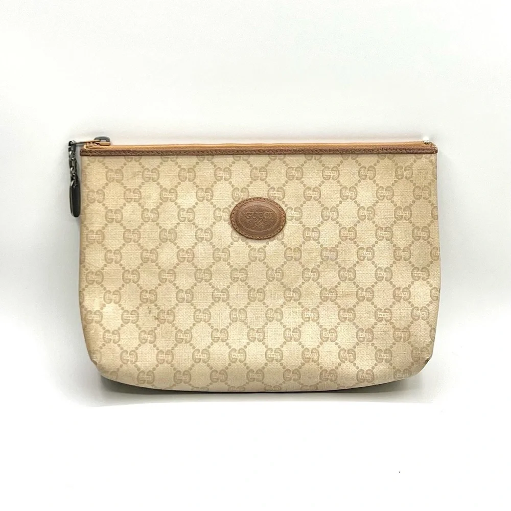 Gucci GG Plus Monogram Pouch / Cosmetic Case / Clutch